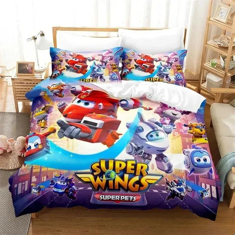 Super Cartoon Flügel Bettwäsche Set, Bettbezug Decke Bett Set Steppdeckenbezug Kissenbezug, King Queen Twin Größe Jungen Mädchen Erwachsene