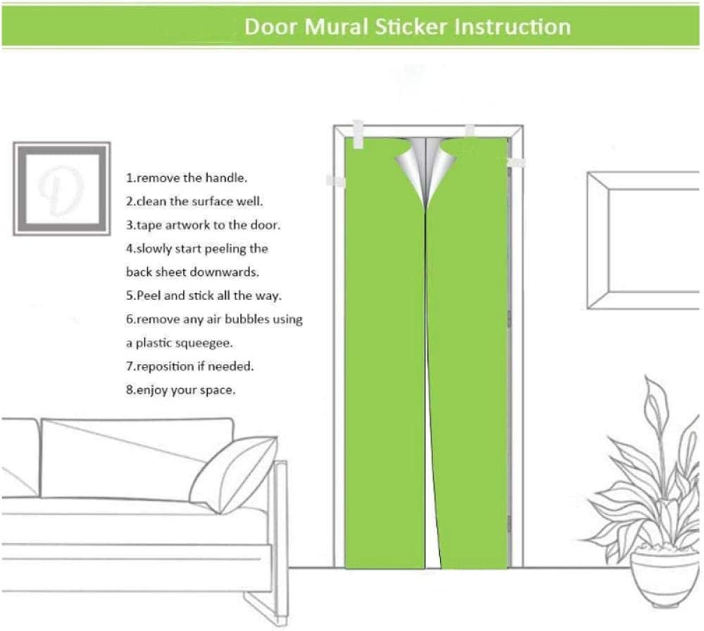 3D Colorful Ginkgo Biloba Door Sticker Wall Mural Living Room Bedroom Door Wallpaper Wall Stickers Self Adhesive Waterproof Decor