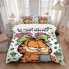Zestaw pikowany Garfield's Morning Brew 3 szt. - Miękka i wygodna poszewka na kołdrę do sypialni, pokoju gościnnego i akademika Dekoracyjna pościel S