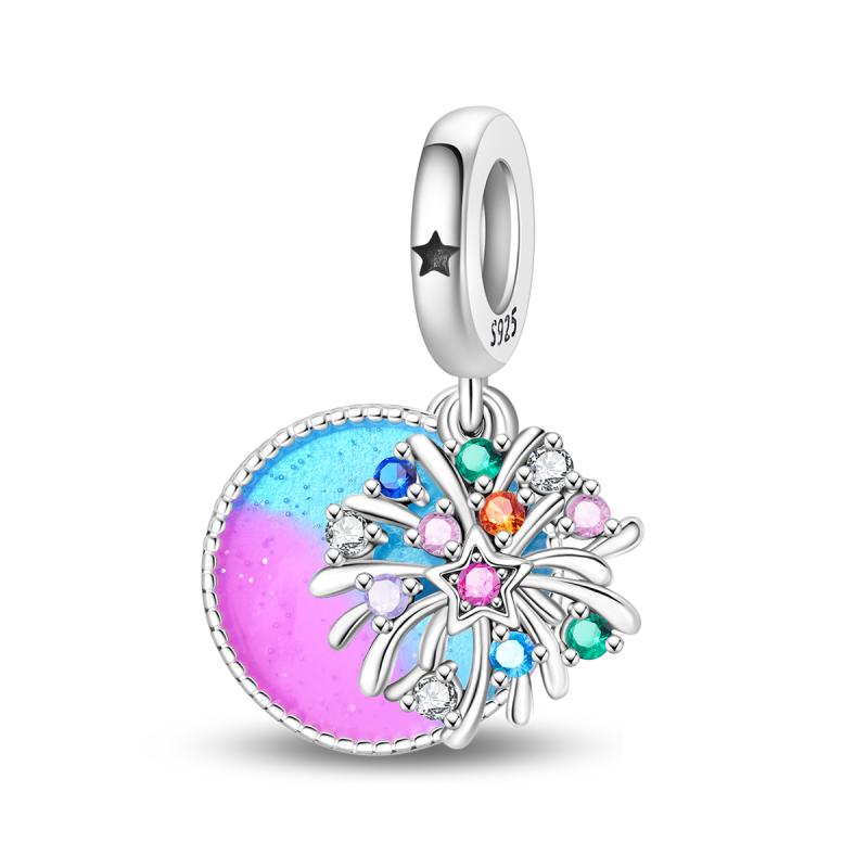 Party Series Charm Copper Feather Music Dance Dangle Pendant Fit Original Charm Bracelets Women Diy Jewelry Gift