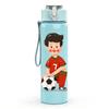 1PC Little Boy Kicking Soccer Print 750ml Color Plastic Sports Water Bottle Leakproof Flip Straw Lid Suitable for Sports Office Home Use