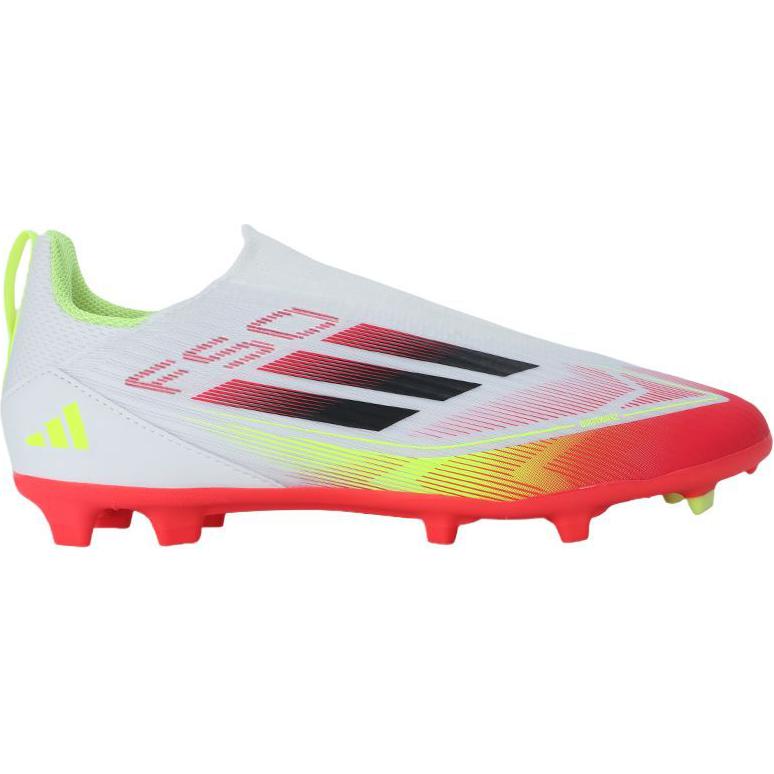 Adidas Adizero F50 League Laceless FG MG K Pure Victory Pack Barnesneakers Hvit Skyhvit Kjerne-Svart IE3743