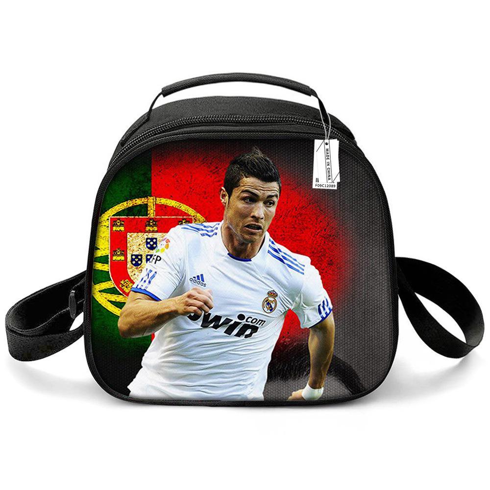 Messi & Ronaldo World Cup Kids' Lunch Bag - Insulated Handheld Picnic Bag for Students