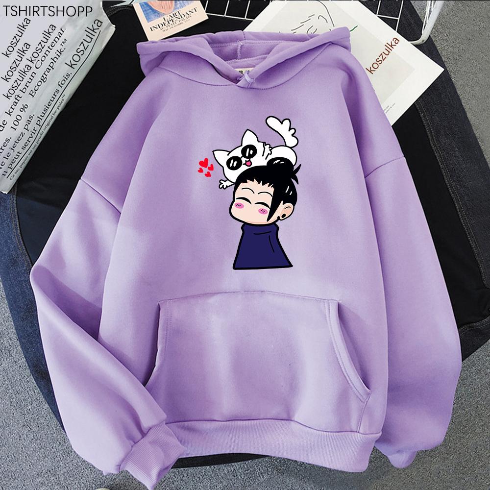 Geto Suguru a Gojo Cat in Love Anime Jujutsu Kaisen Hoodie 2023 Dámské Harajuku Mikiny Unisex Kawaii Vintage mikiny Korea