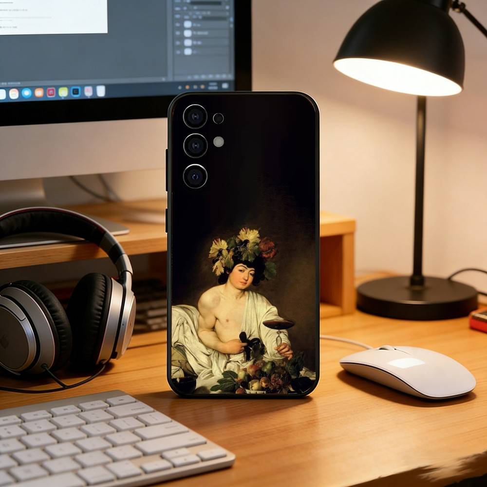 Caravaggio Paintings Phone Case Black Silicone Soft For Samsung S25,S24,S21,S22,S23,S30,Ultra,S20,Plus,Fe,Lite