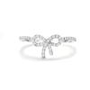 Huitan Dainty Shining Bowknot Ring Lady Engagement Accessories with Brilliant Cubic Zirconia Graceful Sweet Lady Daily Jewelry