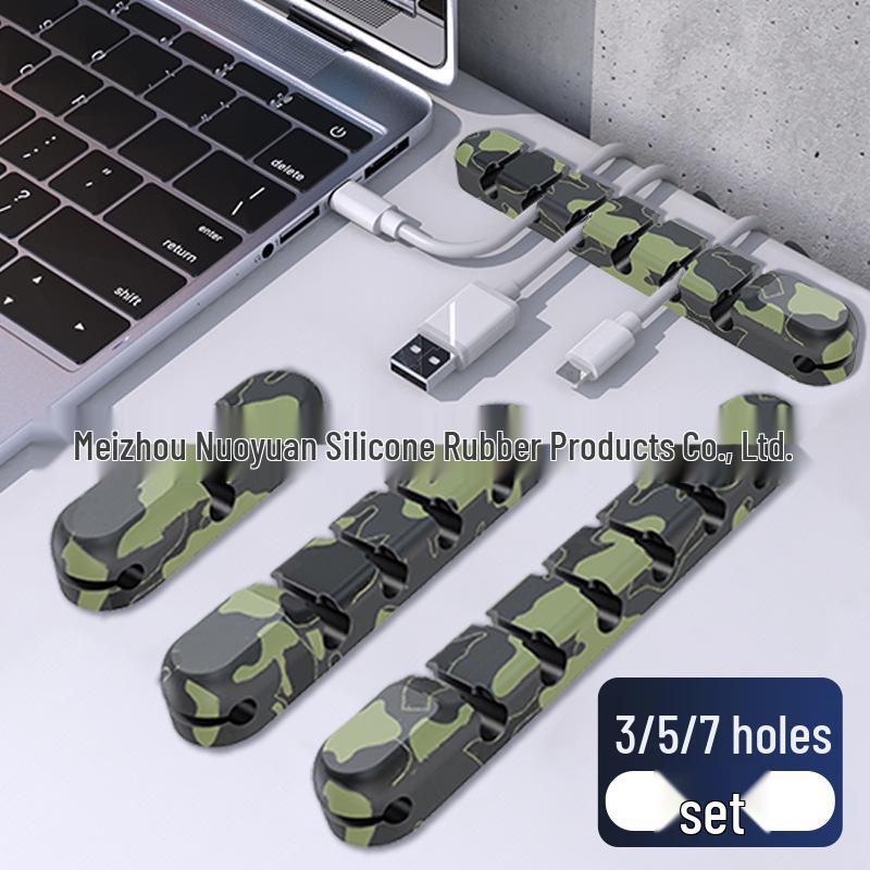 Silicone Cable Protector & Organizer: Self-adhesive Desktop & Car Clip Winder for Cables