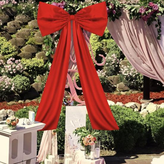 Rote Schleife Weihnachtsbaumspitze Schleife Satinschleife mit langen Bändern