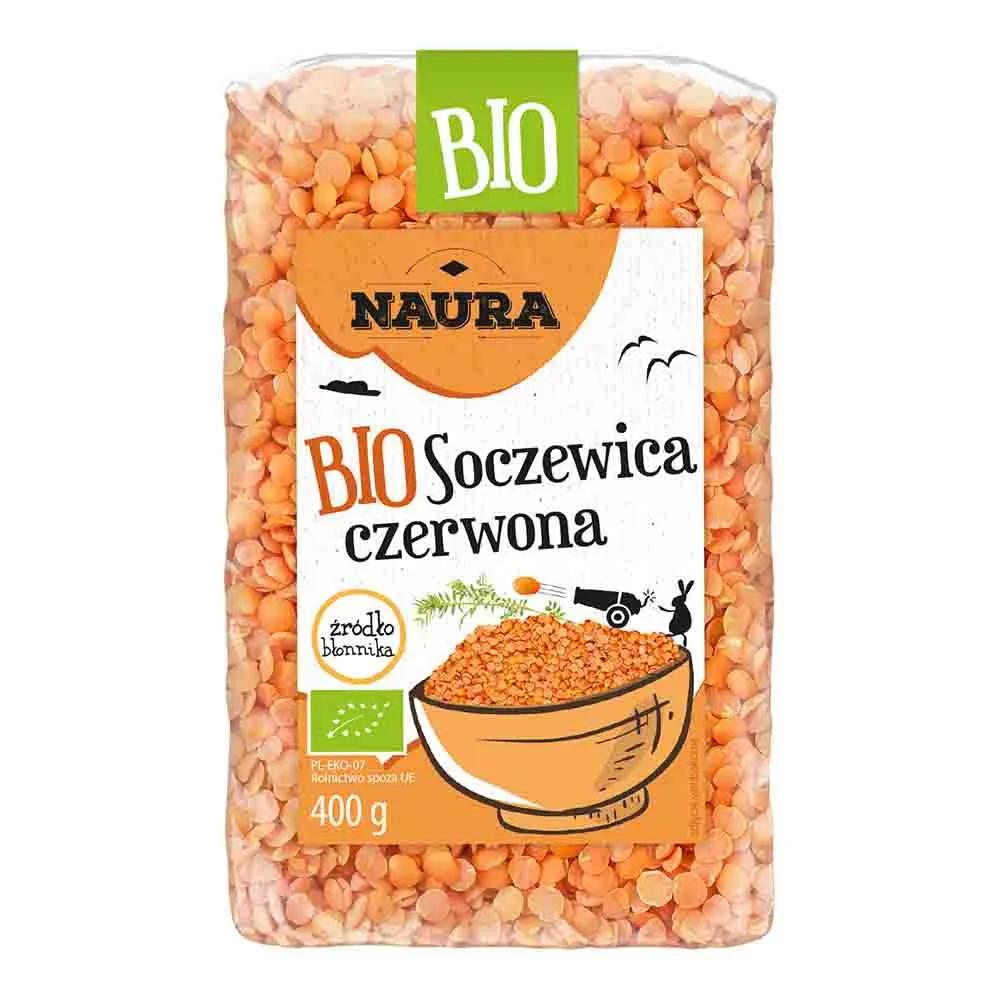 Organic red lentils 400 g Naura