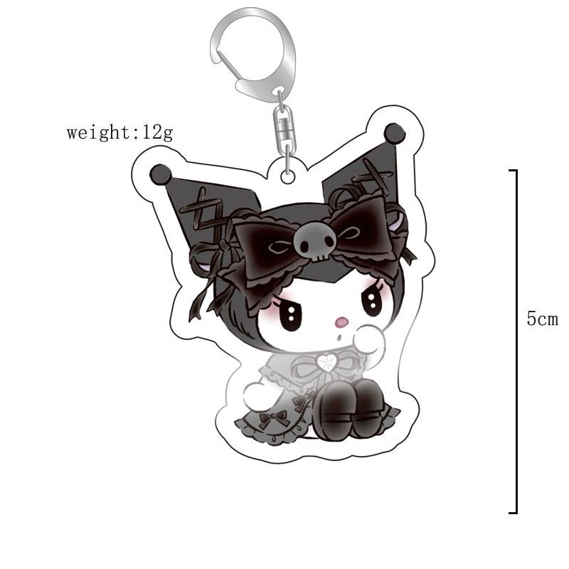 Sanrio Kuromi Pink Cat & Puppy Acrylic Keychain Anime Pendant