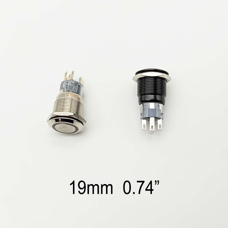 Black Electric Waterproof Power 12v Led Light Momentary Push Button Switch 12/16/19/22mm Car Pressure Switches Latching Buttons Switches Oil Pressure