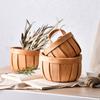 with Handle Kitchen Storage Basket Wood Wall Hanging Basket Creative Wood Hand-woven Baskets