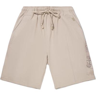 Li Ning Kung Fu Serie Einfache Vielseitige Lockere Mode Mittelhohe Taille Kordelzug Lässige Shorts Herrenshorts AKSV477-1