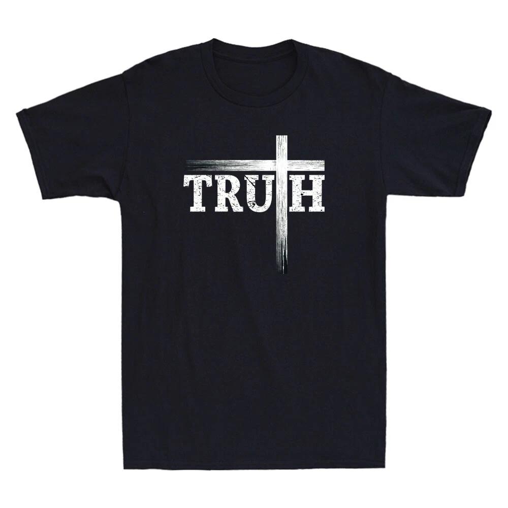 Truth Cross Christian - Believe In God Faith Jesus Christ Vintage Men s T-Shirt S