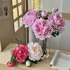 Artificial Peony Flower Faux Silk Peony Bouquet with 1 Bud Fake Floral Arrangement for Farmhouse Home Wedding Table Centerpiece