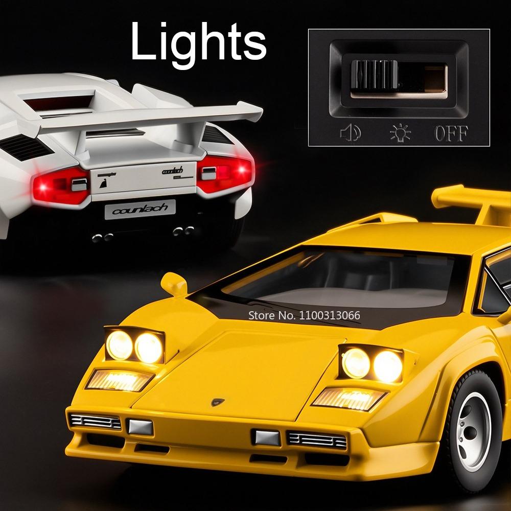 1:24 Alloy Lambor Countach LP500S Valkyrie Toys Models Diecast Cars Light Sound Rubber Tires Miniature Car for Child Adult Gifts