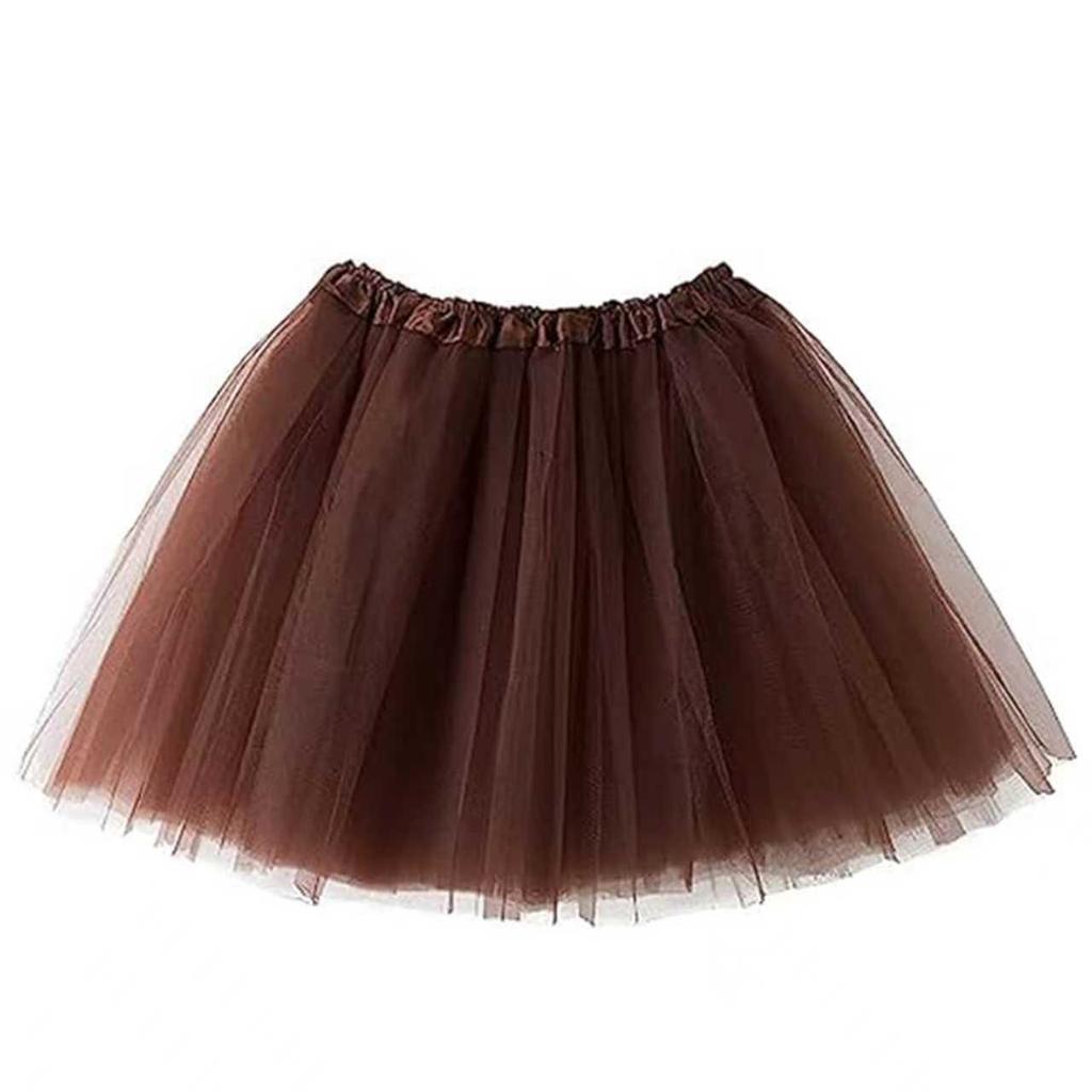 PESENAR Adult Tutu Skirt with Reindeer Headband Socks Deer Cosplay Costume Christmas Fancy Dress Outfits for Women Girls Brown