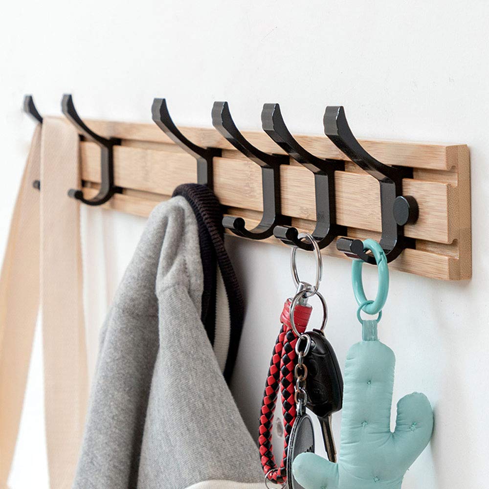 MDKDKDL Wall Portable Natural Bamboo Storage Coat Hat Clothes Natural Wall-Mounted Hooks, Hanger, Hooks, Organization, Hooks, Hook, Hook, Hook,