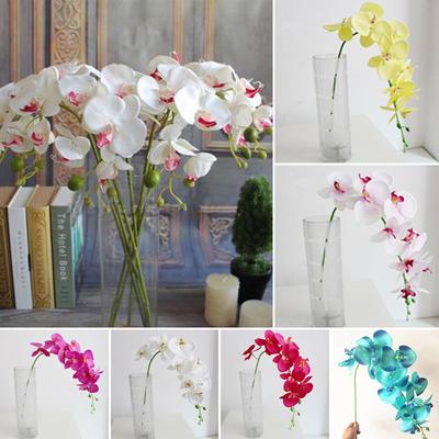Artificial Butterfly Orchid Silk Flower Wedding Party Fake Home Bouquet Decor