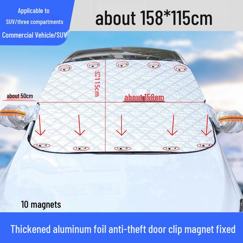 Car Front Windshield Magnetic Sunshade - Blackout, Heat Insulation & Snow Shield  