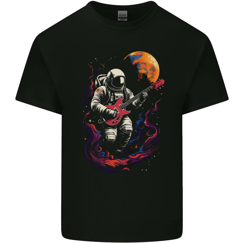 Space Gig An Astronaut Palying Electric Guitar Mens Light Cotton T-Shirt