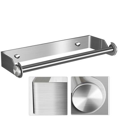 Porta Rotolo di Carta Assorbente in Acciaio Inossidabile Rack Senza Fori Montato a Parete Supporto per Carta Igienica Rotolo per Bagno Cucina Salviette Appese