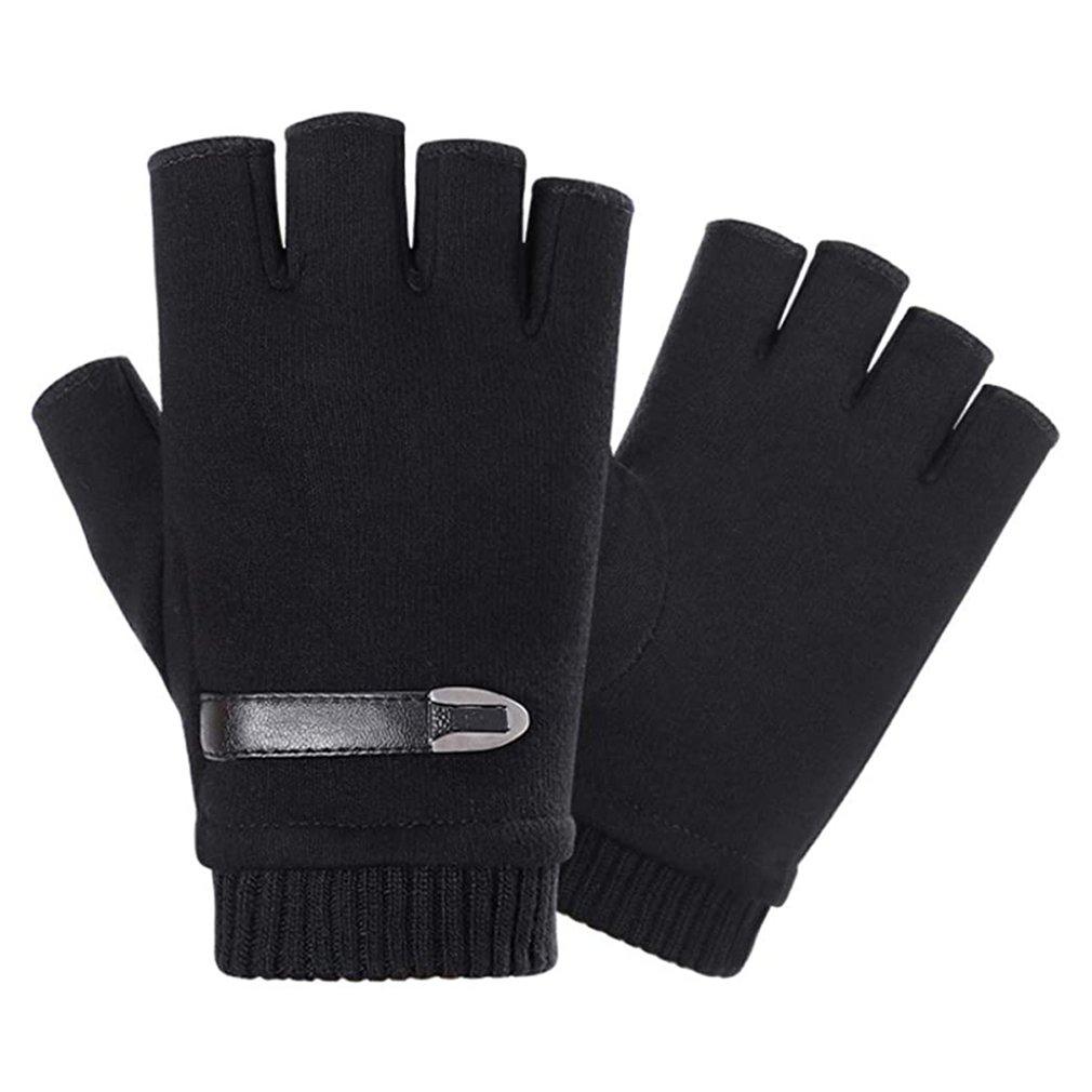 Winter Velvet Gloves Thicken And Keep Warm Showing Fingers Driving