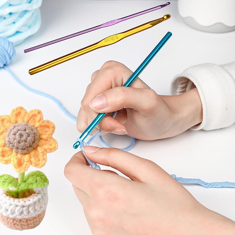 12/14Pcs Crochet Hooks Set Aluminium Needles for Knitting DIY Crochet Hook Woolen Crochet Hook for Blanket Art Craft Sewing Tool