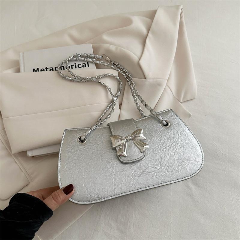 

Trendy Street Style Fashion Pu Leather Small Square Handbag With Bow For Women 2024