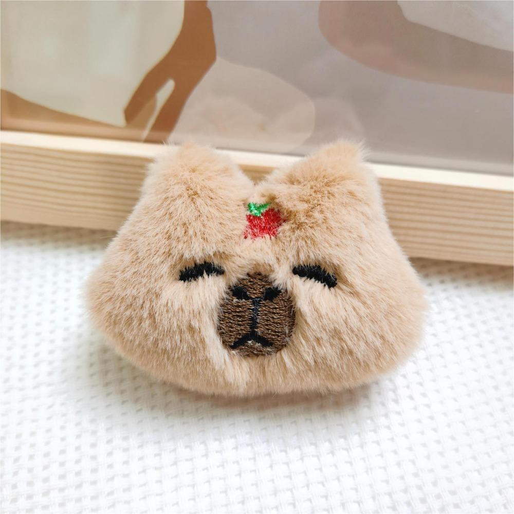 Orange Plush Capybara Brooch Creative Plush Badge Pin Bag Jewelry Plush Capybara Pin  Unisex