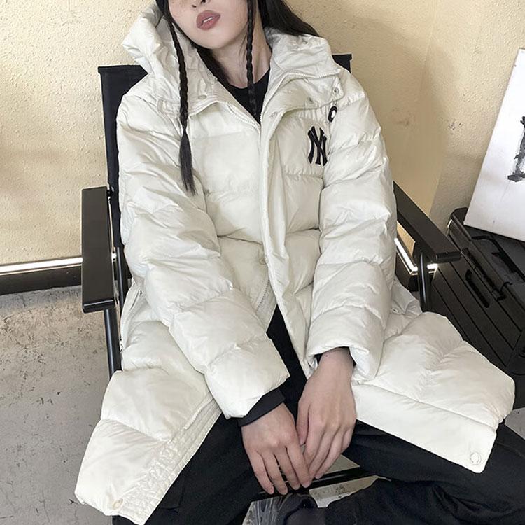 New MLB New York Yankees Down Jacket Long Unisex White 3ADJB0326-50CRS