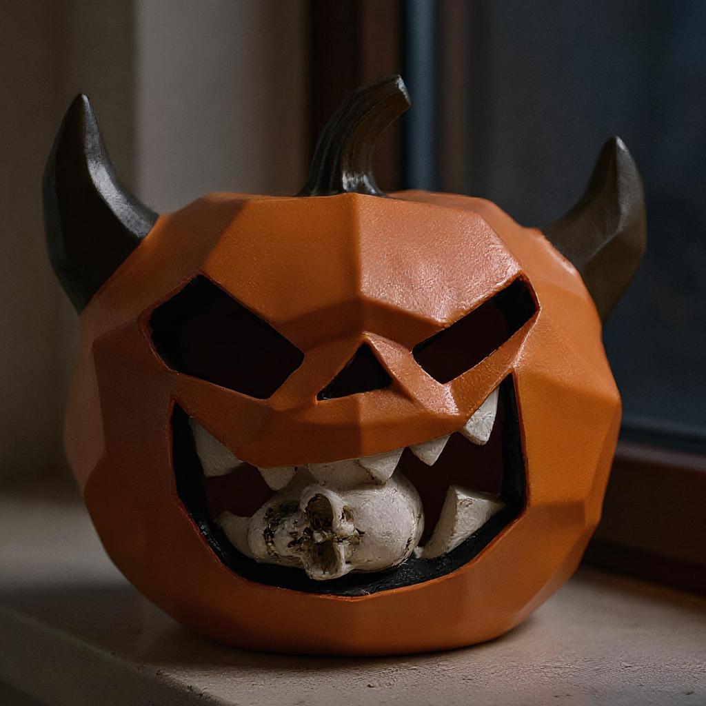 Halloween Pumpkin Decorations Halloween Resin Pumpkins Ghost Ornaments Scary Table Centerpieces Home Decor for Holiday Backyard