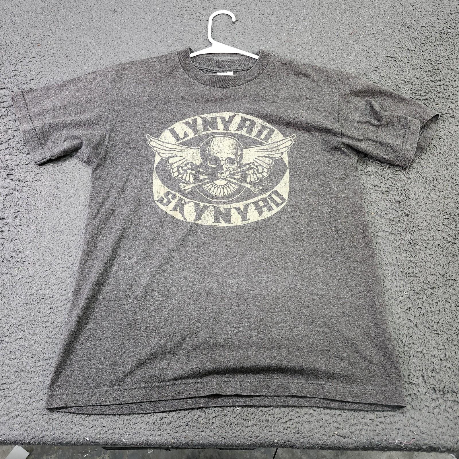 Lynyrd Skynyrd Shirt Mens Medium Gray Skull Wings Graphic Rock Music Tee Unisex T-Shirt XXXXL