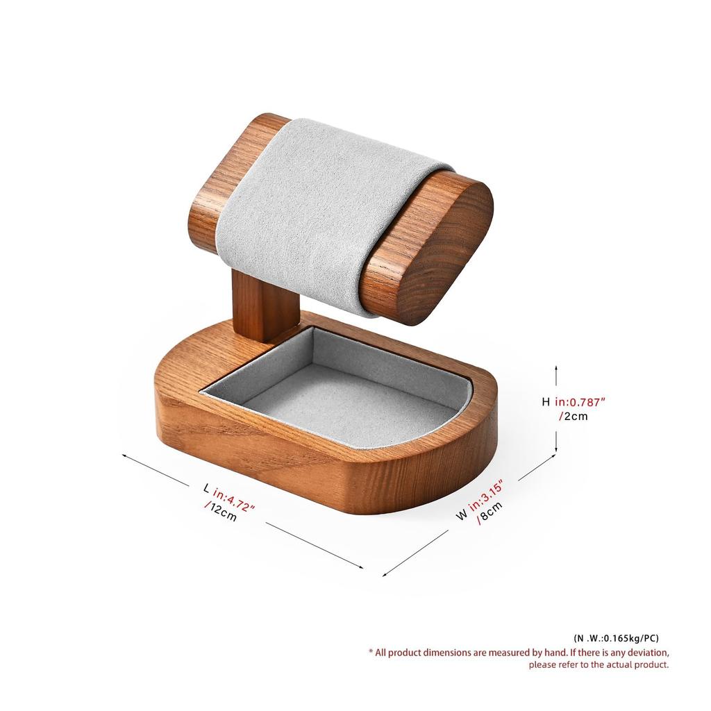 Papten Watch Single Watch Tabletop Display Accessory Watch Oval SM23608 Stand, Stand, Wooden, Stand, Storage, Photography, Holder, Gift, Type, (Light