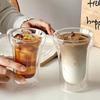 Double Glass Cup High Appearance Level Lady Household Clear Cold Tea Cup Water Heat Resistant High Borosilicate Coffee Cup