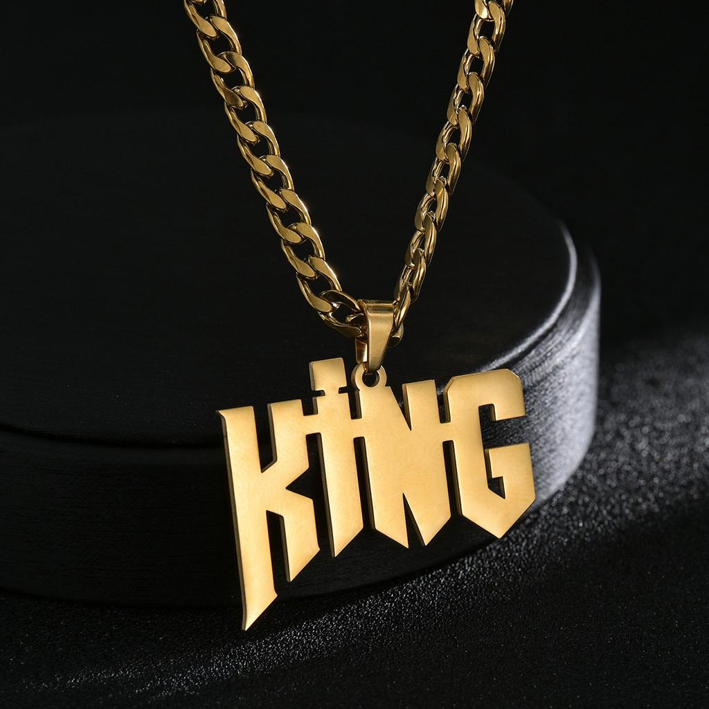 Atoztide 5cm Personalized Custom Name Necklaces for Women Men Stainless Steel Pendant Choker Cuban Chain Birthday Jewelry Gift