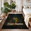 Crystal Velvet Rug Custom Name Text, Soft Non Slip Floor Mat Home DecorFran Bow