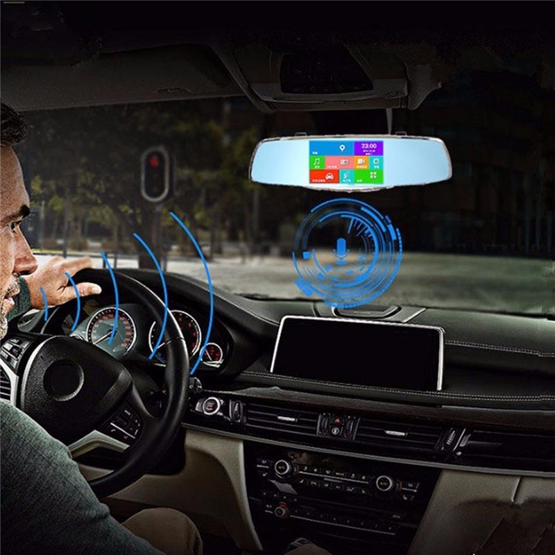 5inches HD 1080P LED Screen G-sensor Dual Lens G-sensor Rearview Mirror Vehicle DVR Night Vision 