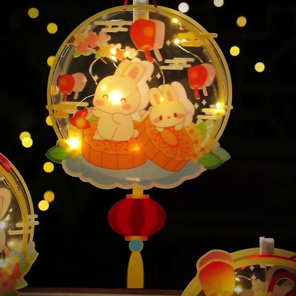 PVC Middle Autumn Festival Lantern DIY Craft Ancient Style Handheld Lantern  Women Children