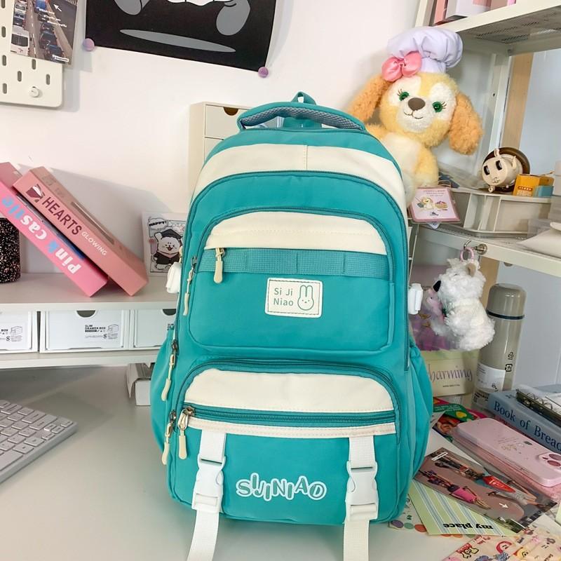 Letter Backpack Pattern Large Capacity Outdoor Travel Bag Student Schoolbag