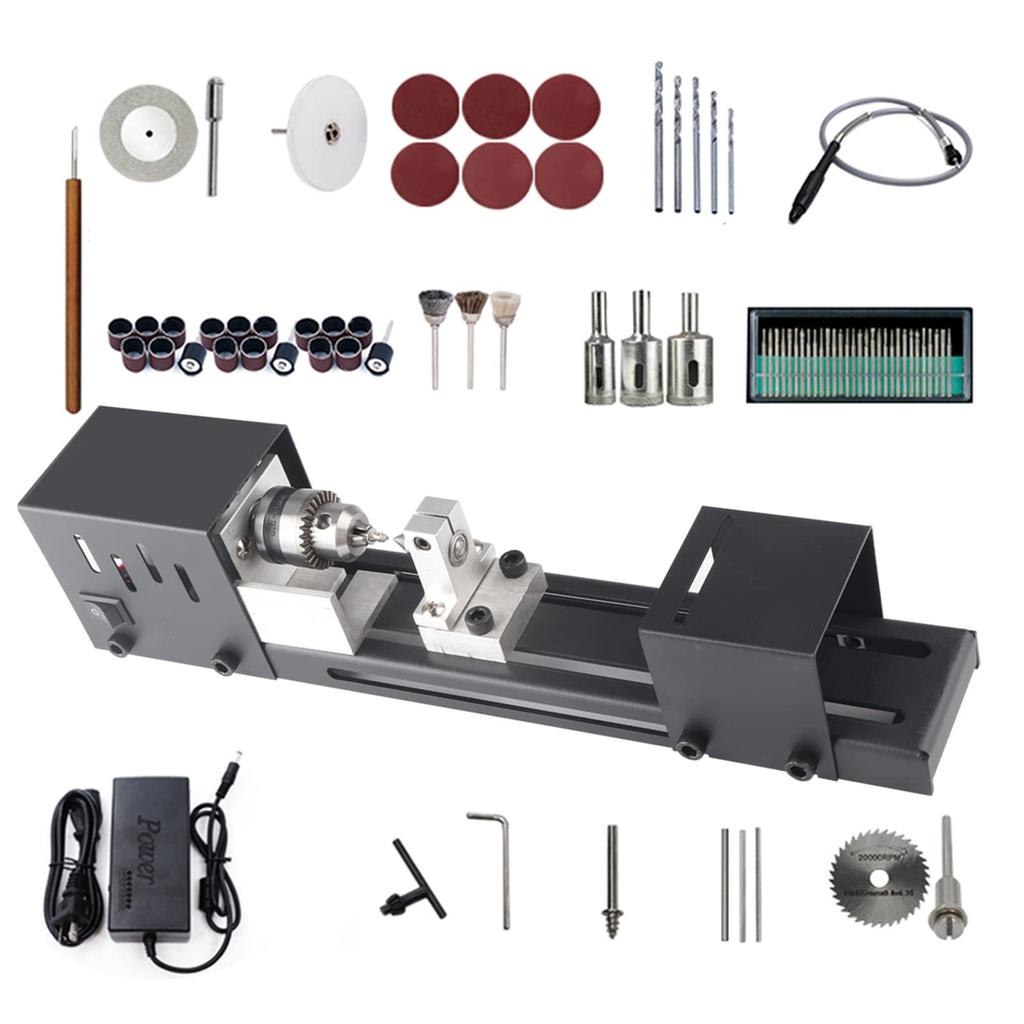 Weytoll Mini Handmade Bead Woodworking Bead Woodworking Craft DIY Rotary Tool Universal Set Lathe, Polisher, Tool, Polisher,