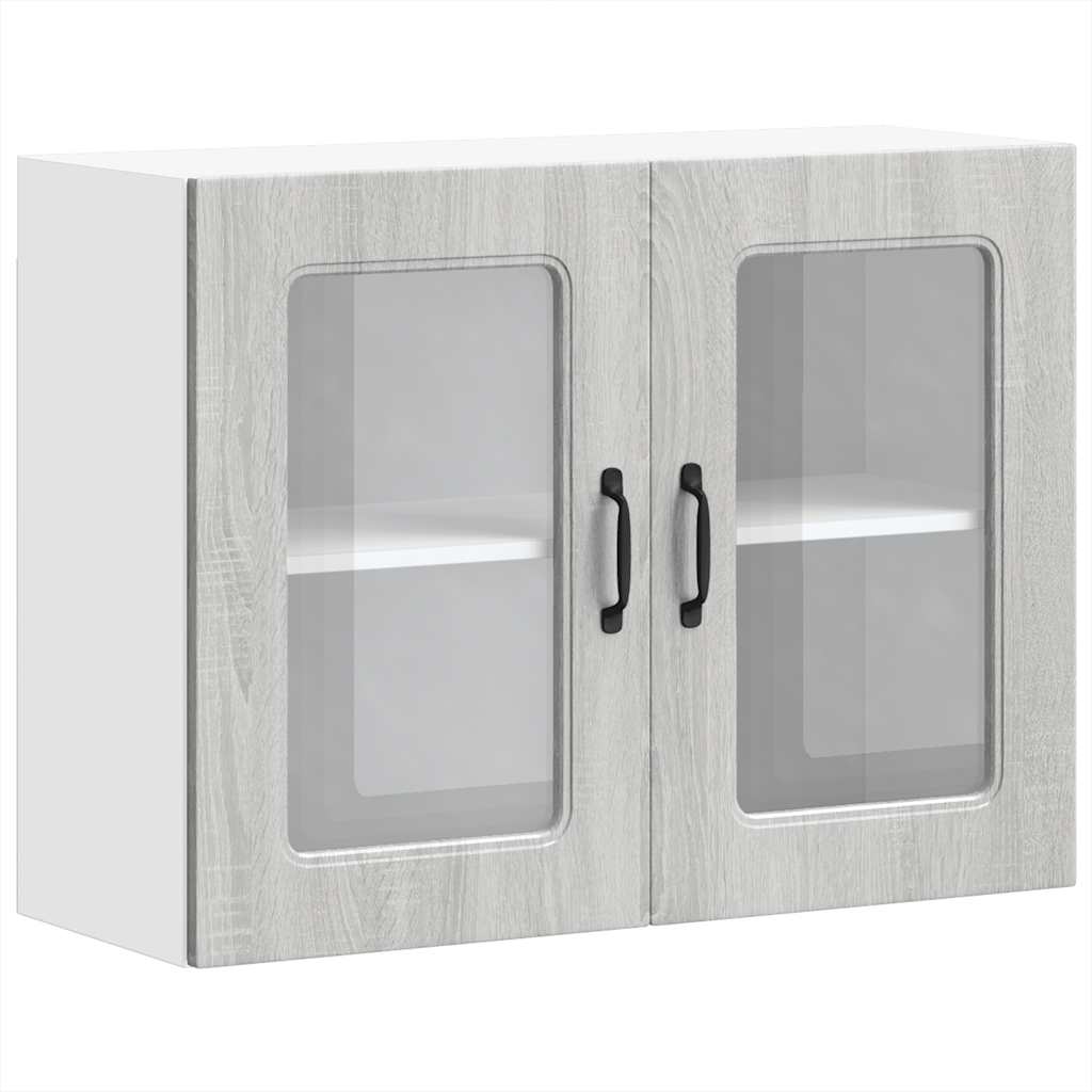 Kitchen Wall Cabinet with Doors, Squid, Sonoma Oak Grey