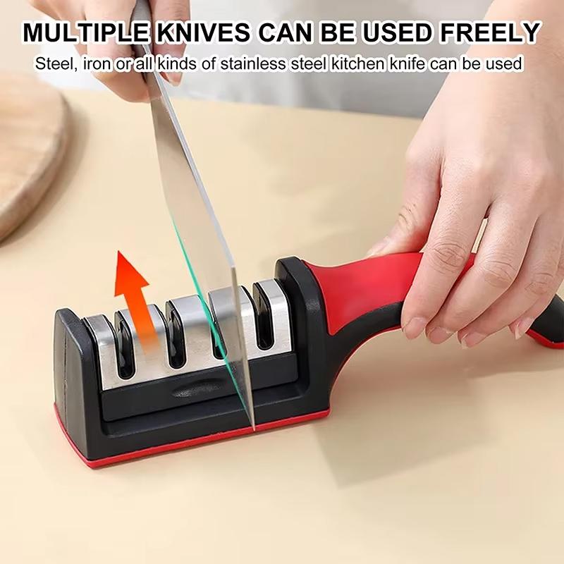 4 Stages Type Knife Sharpener Multi-function Scissors Sharpening Tool Stainless Steel Sharpening Stone for Kitchen