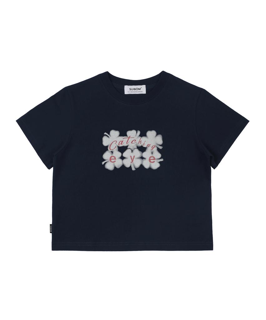 SUIBOM Catching Eye Crop T-Shirt - Navy