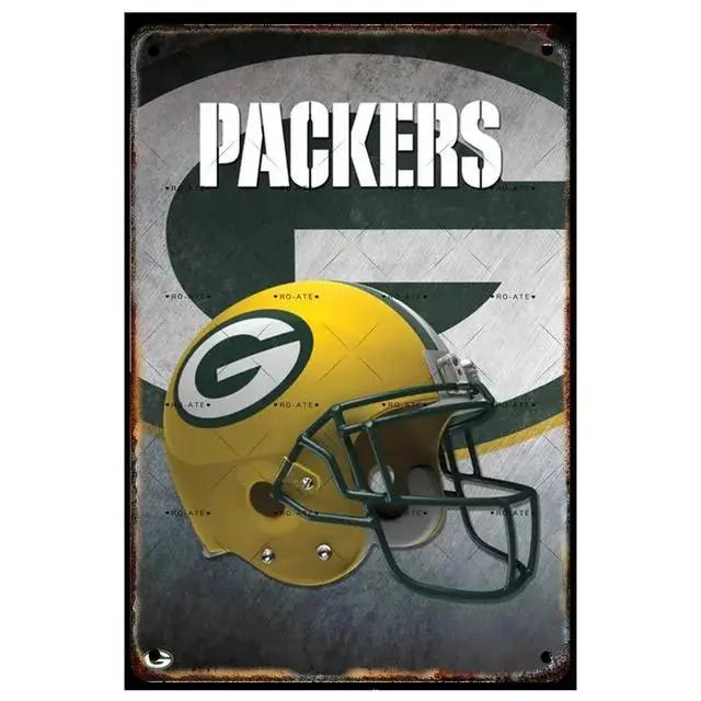 Vintage Football Helmet Metal Tin Sign Plaque  Wall Decor Iron Painting for Man Cave Home Cafe Garden Club Bar  Retro Art Pos