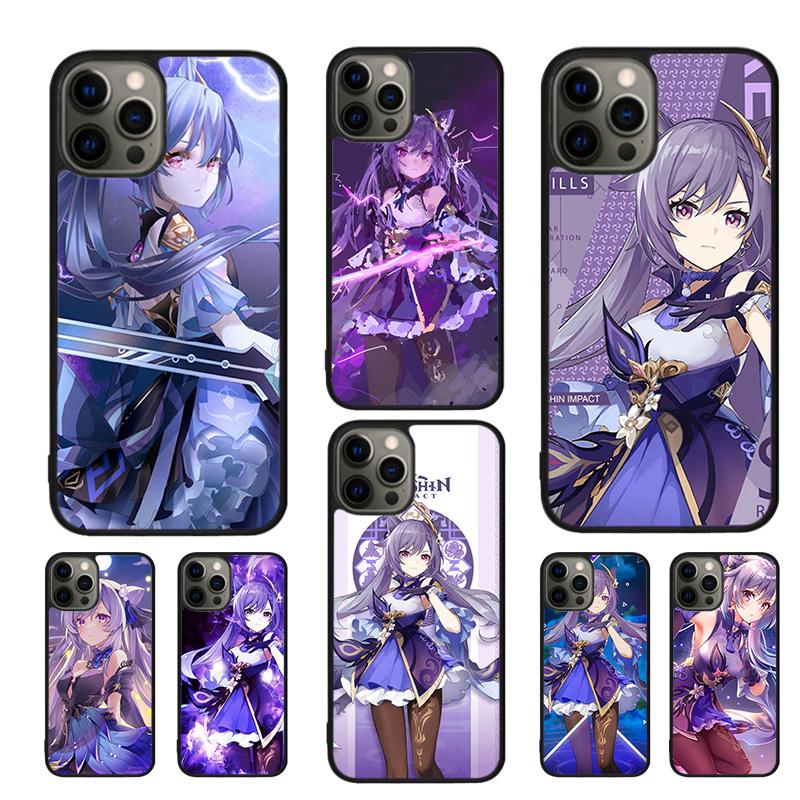 Genshin Impact Keqing Handyhüllen Cover Für iPhone 17 Air 16 15 14 12 13 11 Pro MAX apple Plus Coque