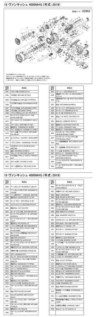 Orijinal parçalar 19 Vanquish 4000MHG makara seti Parça No 10E0V