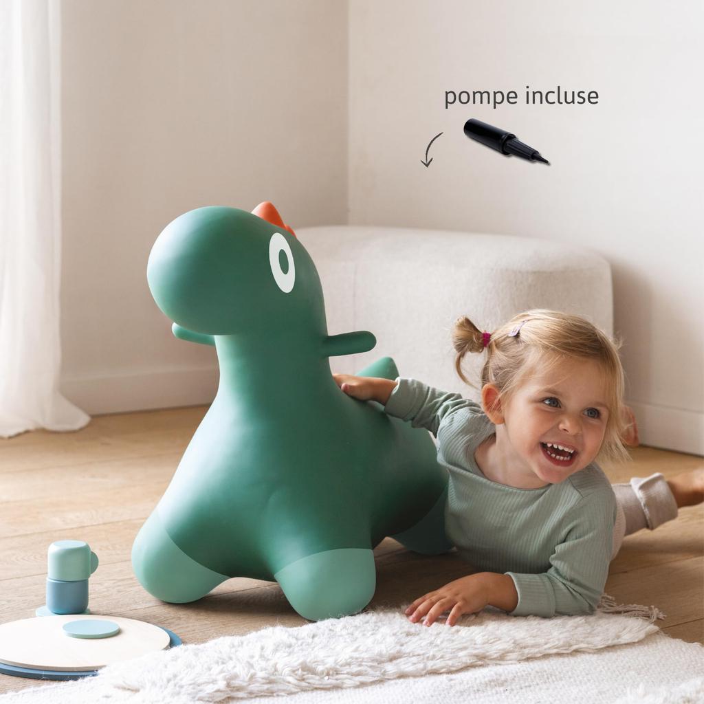 Quut Niedlicher Hoppi Dino Gartengrün Dinosaurier Indoor-Spielzeug Balance Plüsch Mädchen und Alter und Baby Babyparty Kindergarten-Eingang Geburtstag Pädagogisch