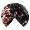 New Bohemia Floral Print Turban Pre Tied Knot Chemo Caps Head Wrap Beanie Hat Pleated Stretchy Muslim Hijab