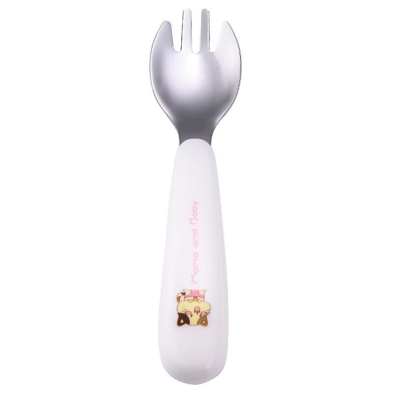 304 Stainless Steel Children's Cartoon Cutlery Set: Baby Feeding Spoon & Fork, Training Spoon & Fork
